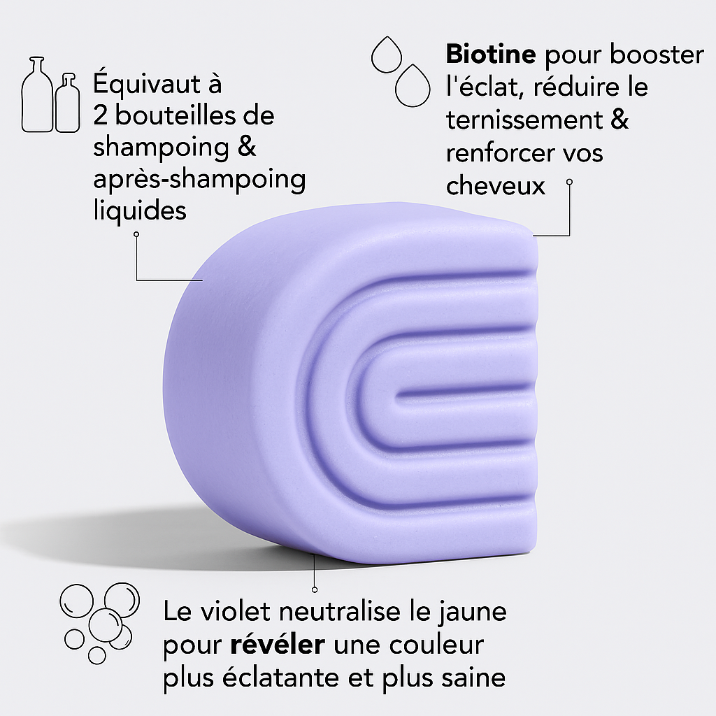 Duo Violet Éclat – Shampooing & Après-Shampooing à la Biotine pour cheveux colorés et gris